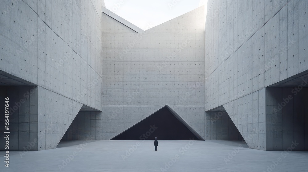 Obraz premium Empty, modern concrete architectural space.