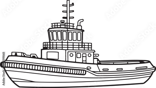 Tugboat Pulling a Barge with Shipping Containers
