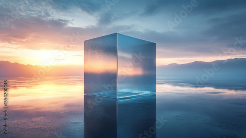 Fototapeta Naklejka Na Ścianę i Meble -  futuristic 3d rendered crystal cube,