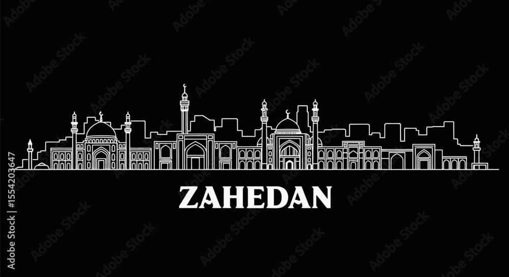 Fototapeta premium Zahedan city skyline with Iran Urban landscape.