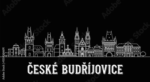esk Budjovice Czech city skyline.