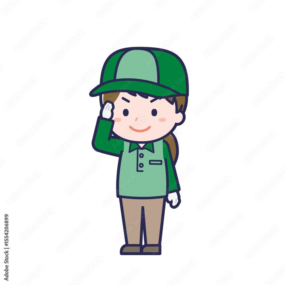配達員/ななめ/女性 02 配達員/ななめ/女性 02