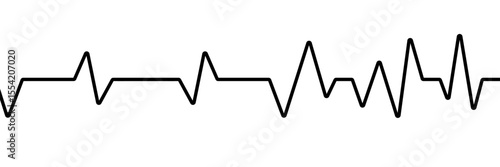 Heart cardiogram line icon. Simple outline style. pulse, ECG, EKG, heartbeat, electrocardiogram, graph, rhythm cardioid concept. Vector illustration isolated on white background.