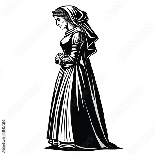Elegant woman in a glamorous long evening gown posing with style