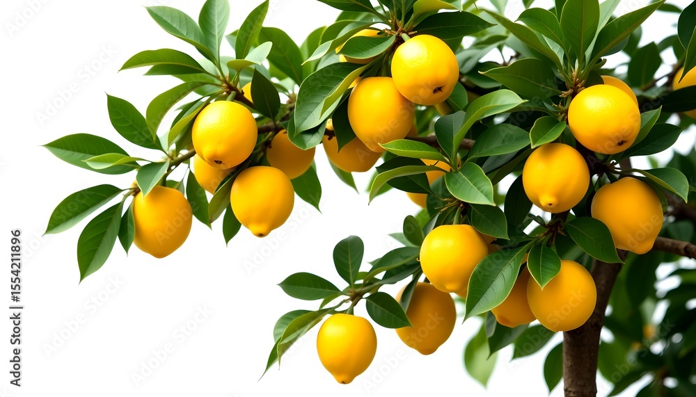 Lemon tree branches laden with ripe, yellow lemons against a bright background. The vibrant fruit contrasts beautifully with the lush green foliage. Lemon tree branches laden with ripe, yellow lemons against a bright background. The vibrant fruit contrasts beautifully with the lush green foliage.
