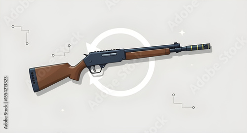 Rifle, Hunting rifle, Sniper rifle, Bolt-action rifle, Tactical rifle, Firearm, Long gun, Military rifle, Rifle icon, Rifle silhouette, Rifle vector, Rifle illustration, Gun with scope, Precision rifl