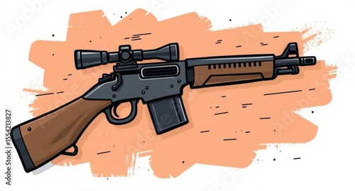 Rifle, Hunting rifle, Sniper rifle, Bolt-action rifle, Tactical rifle, Firearm, Long gun, Military rifle, Rifle icon, Rifle silhouette, Rifle vector, Rifle illustration, Gun with scope, Precision rifl
