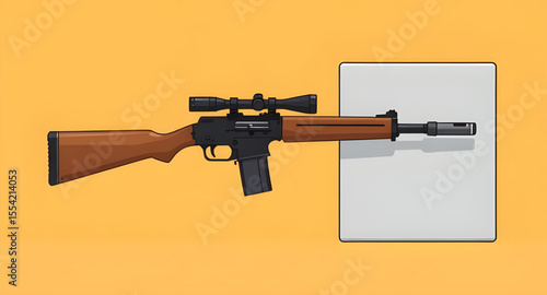 Rifle, Hunting rifle, Sniper rifle, Bolt-action rifle, Tactical rifle, Firearm, Long gun, Military rifle, Rifle icon, Rifle silhouette, Rifle vector, Rifle illustration, Gun with scope, Precision rifl