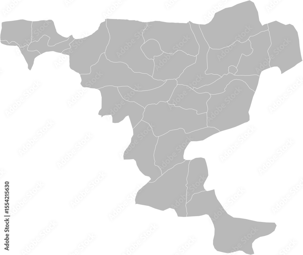 Fototapeta premium Jigawa, Nigeria – administrative vector map with local government area boundaries (Web Mercator projection, PPT-compatible & fully editable)