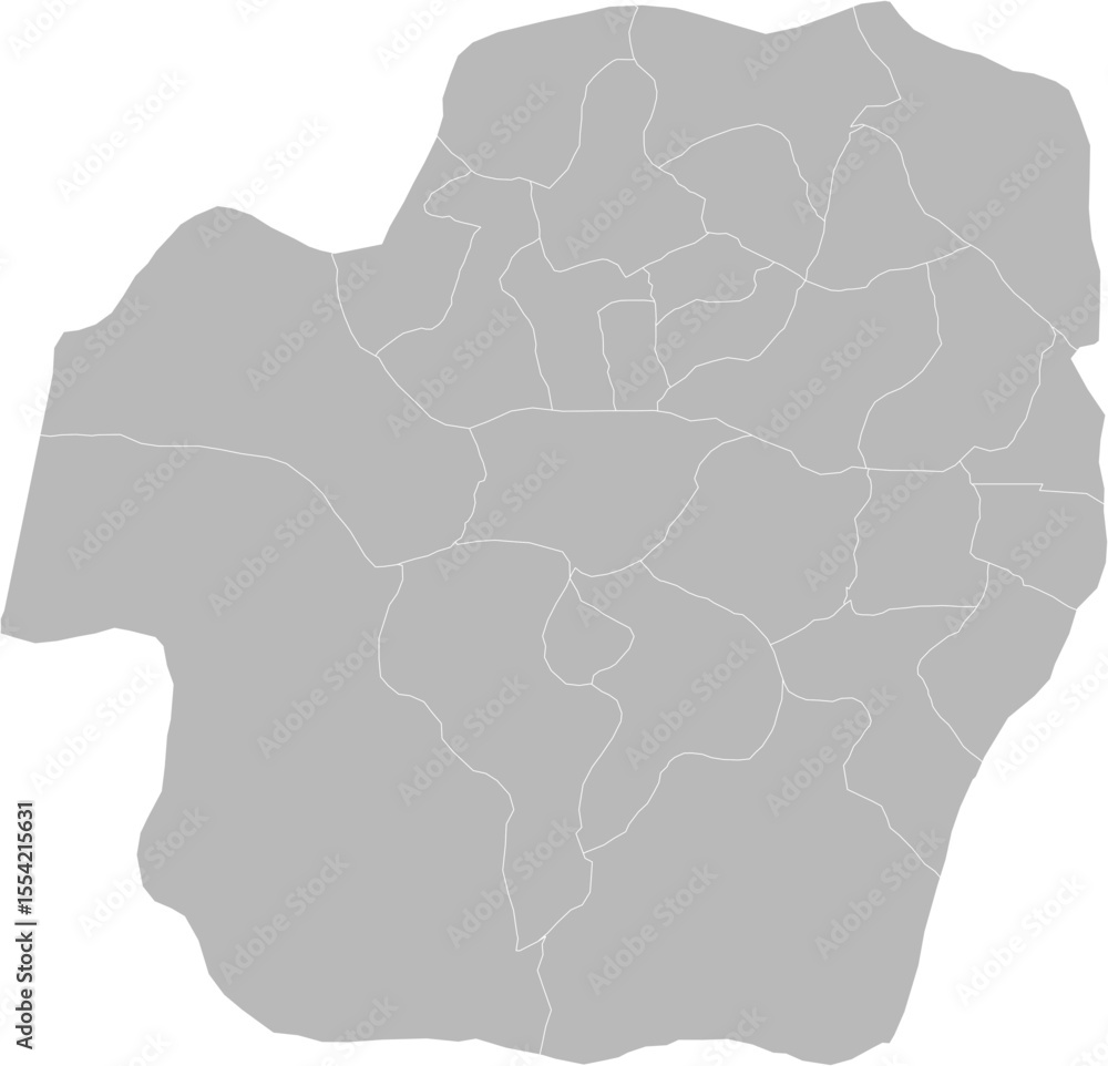 Fototapeta premium Imo, Nigeria – administrative vector map with local government area boundaries (Web Mercator projection, PPT-compatible & fully editable)