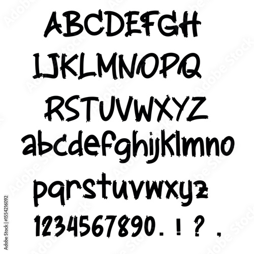 alphabet, vector, letters, numbers, punctuation marks,