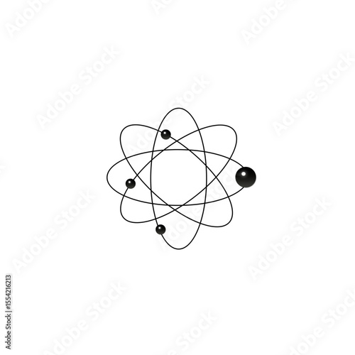 Atomic Structure Illustration Electrons Orbiting Nucleus - High-Resolution SVG