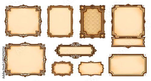 Vintage frames, Set of vintage frames, Antique frame set, Ornate frame vector, Baroque frames, Retro frame collection, Classic frame designs, Decorative borders, Victorian frame set, Old-fashioned fra