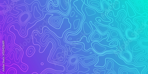 Abstract contour lines create a vibrant background in shades of blue and purple