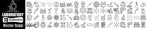 Editable Laboratory Line Icons – Perfect for Science, Research & Education Projects