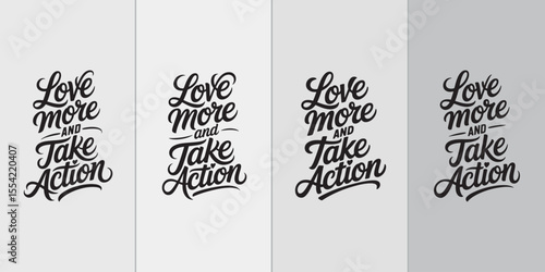 Handwritten Motivational Typography Poster – Positive Quote Wall Art Vector Design Set