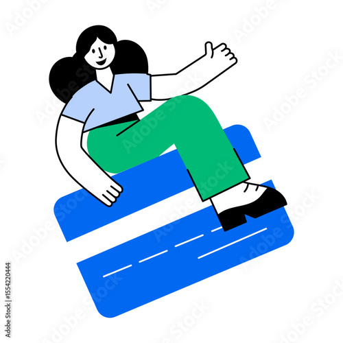 Flat style illustration showing customer with loyalty card
