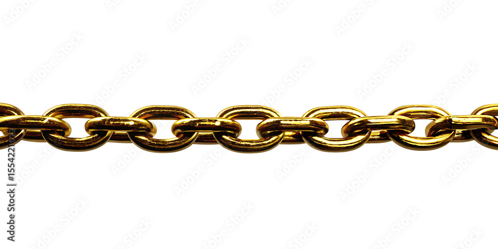Obraz premium Gold chain links isolated on white background png ai generated isolated on a white background