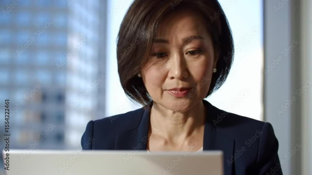woman sitting working in front of laptop seriously woman sitting working in front of laptop seriously