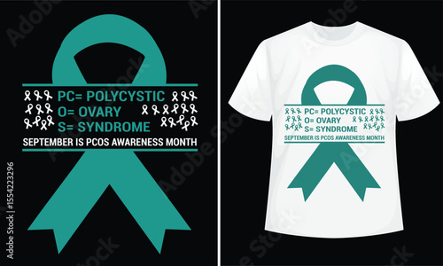 PCOS awareness design for t-shirt, hoodie, bags, mugs, stickers, banner, poster, icon etc. Fully Editable Print Ready Template - Vector