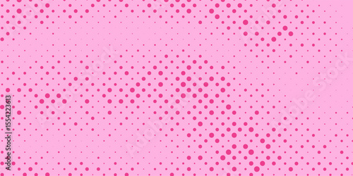Pink Halftone Retro Comic Background. Rose pixelated dotted texture overlay. Cartoon pop art faded gradient pattern. Vector backdrop for poster, banner, advertisement