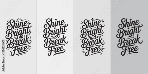 Handwritten Motivational Typography Poster – Positive Quote Wall Art Vector Design Set