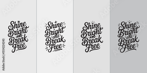Handwritten Motivational Typography Poster – Positive Quote Wall Art Vector Design Set