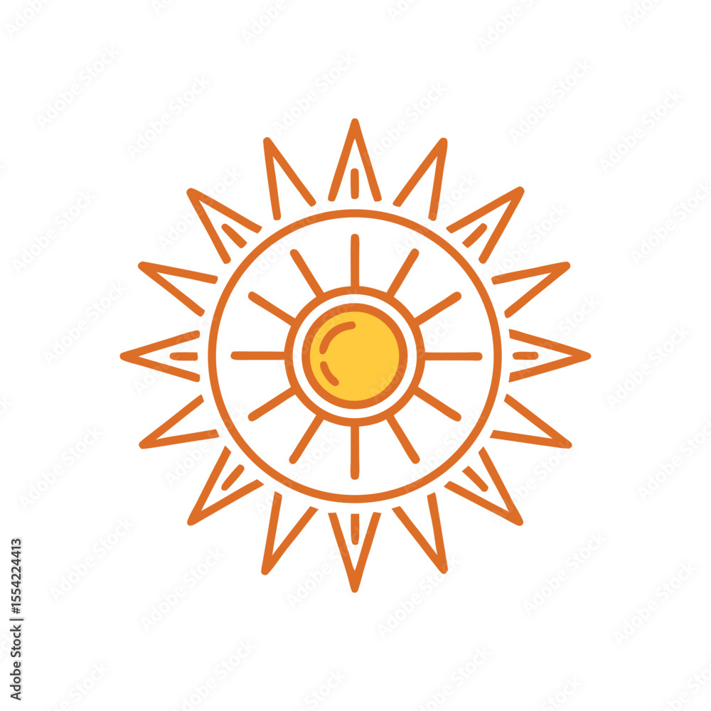 Naklejka premium simple, clean, minimal sun, sunlight set icon logo vector design
