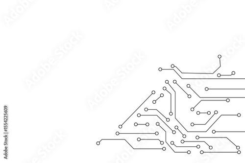 Clean white banner with a simplified circuit pattern, elegant composition, minimalist design, techthemed