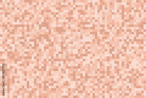 Blurred censor vector background. Mosaic pixel nude skin effect. Brown color square pattern seamless texture.