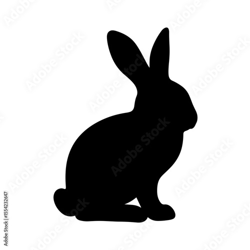 Elegant silhouette of a jade rabbit against a white background, symbolism of longevity