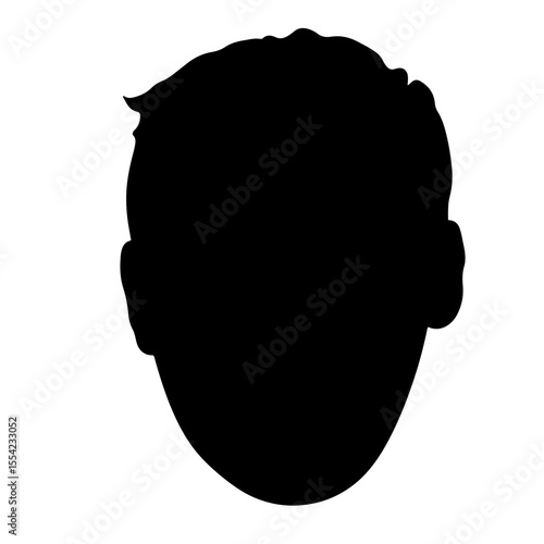 Abstract silhouette of face with uneven outline, symbolic expression