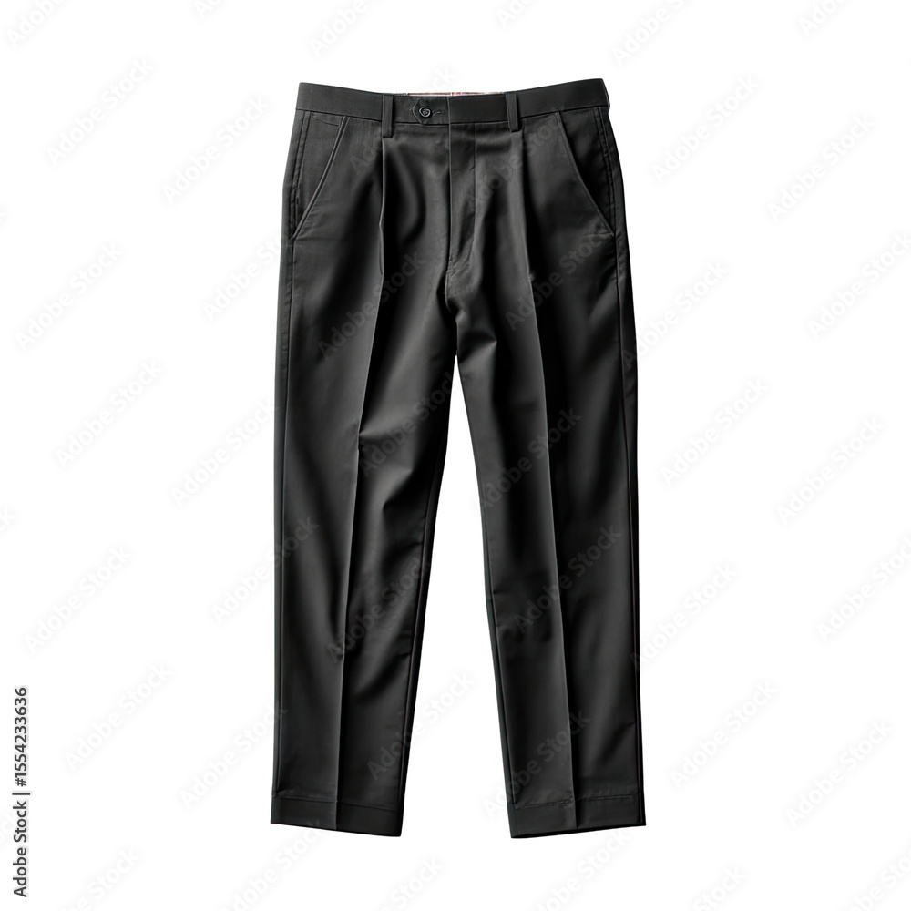 Elegant Black Trousers with Classic Fit and Pleated Front for Stylish Casual or Formal Occasions Elegant Black Trousers with Classic Fit and Pleated Front for Stylish Casual or Formal Occasions