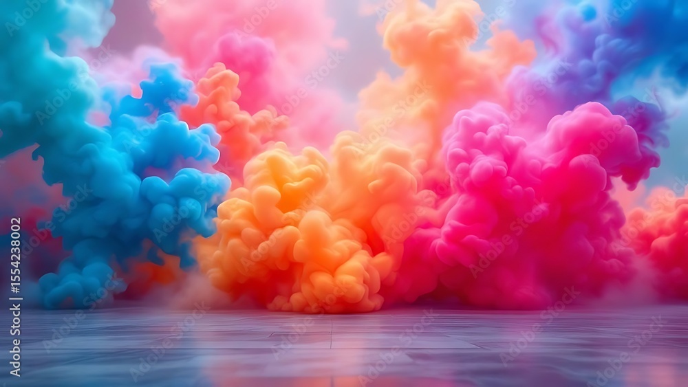 Fototapeta premium Vibrant abstract smoke formations clouds colorful