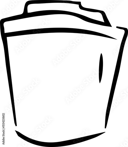 French Press Coffee Line Icon | Hand Drawn Coffee Maker Outline