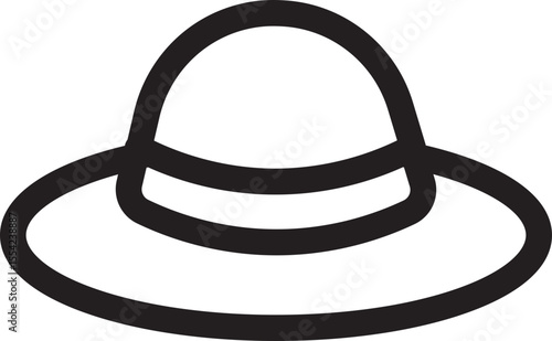 Summer Hat Line Icon | Vacation Beachwear Outline