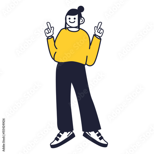 simple character pose 3d icon illustration