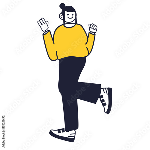 simple character pose 3d icon illustration