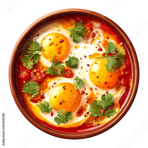 Shakshuka with Poached Eggs in Spiced Tomato Sauce