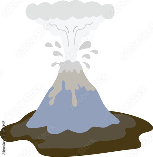 vector illustration of a volcano