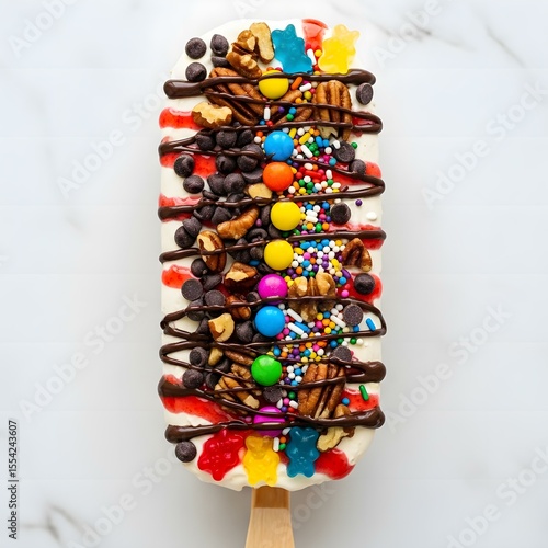 Wallpaper Mural Artisanal dessert bar featuring layers of sweets, nuts, and chocolate on a bright surface. Torontodigital.ca