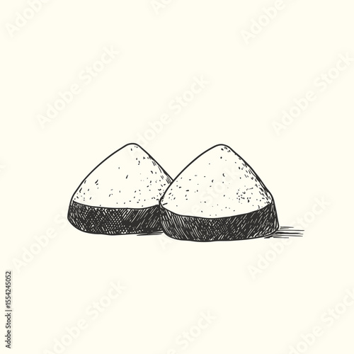 Japanese onigiri hand drawn sketch
