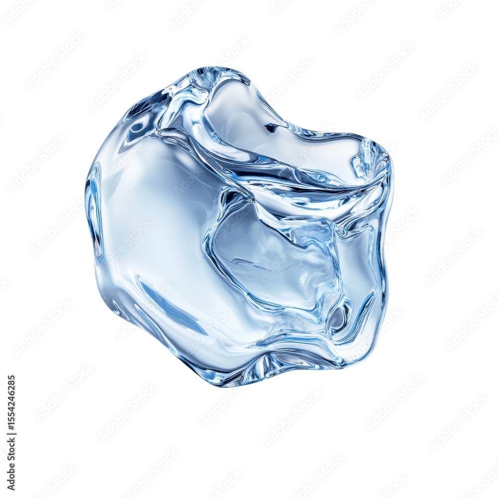 Abstract Water Shape Floating in Space with Glossy Surface Detail Abstract Water Shape Floating in Space with Glossy Surface Detail