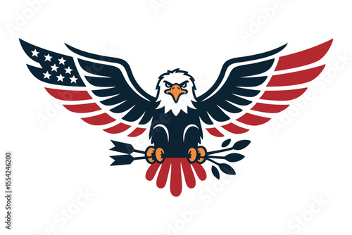 american eagle logo, 4th of july, flag