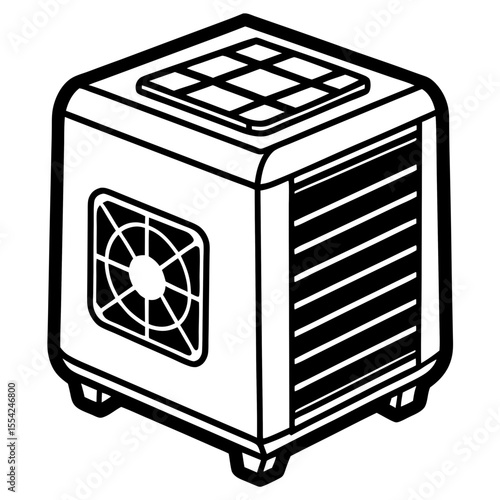 Modern Air Cooler Line Art Design