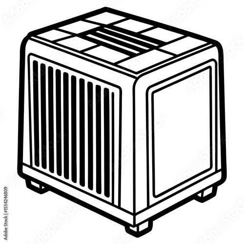 Modern Air Cooler Line Art Design