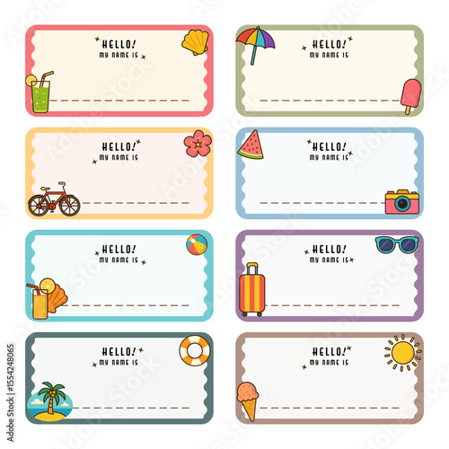 Notebook Label with Summer Themed Collection.