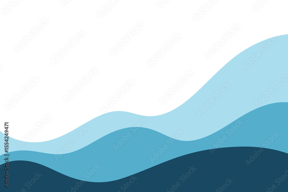 Abstract blue sea waves, background illustration, vector, wavy page divider for title, text. Modern minimalistic graphic sea background of ocean Water Shape with space for Text, flat design Abstract blue sea waves, background illustration, vector, wavy page divider for title, text. Modern minimalistic graphic sea background of ocean Water Shape with space for Text, flat design