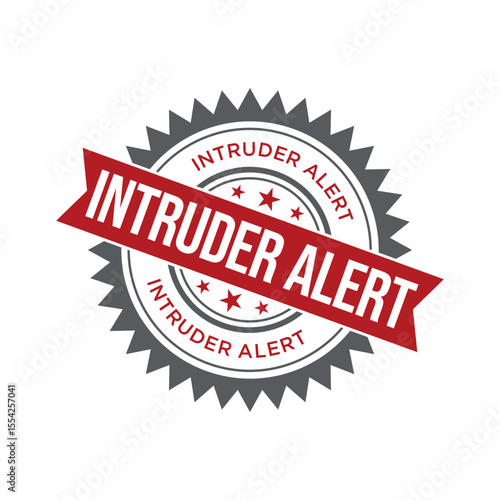 Intruder Alert Rubber Stamp Vector Template