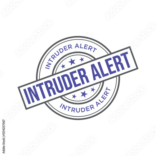 Intruder Alert Rubber Stamp Vector Template